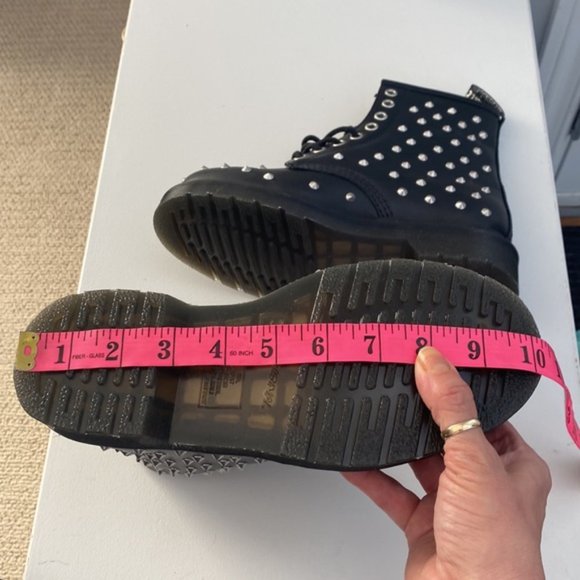 Dr Martens Black 1460 Studs Wanama Leather Lace Up Boots Size 5 - Picture 11 of 13